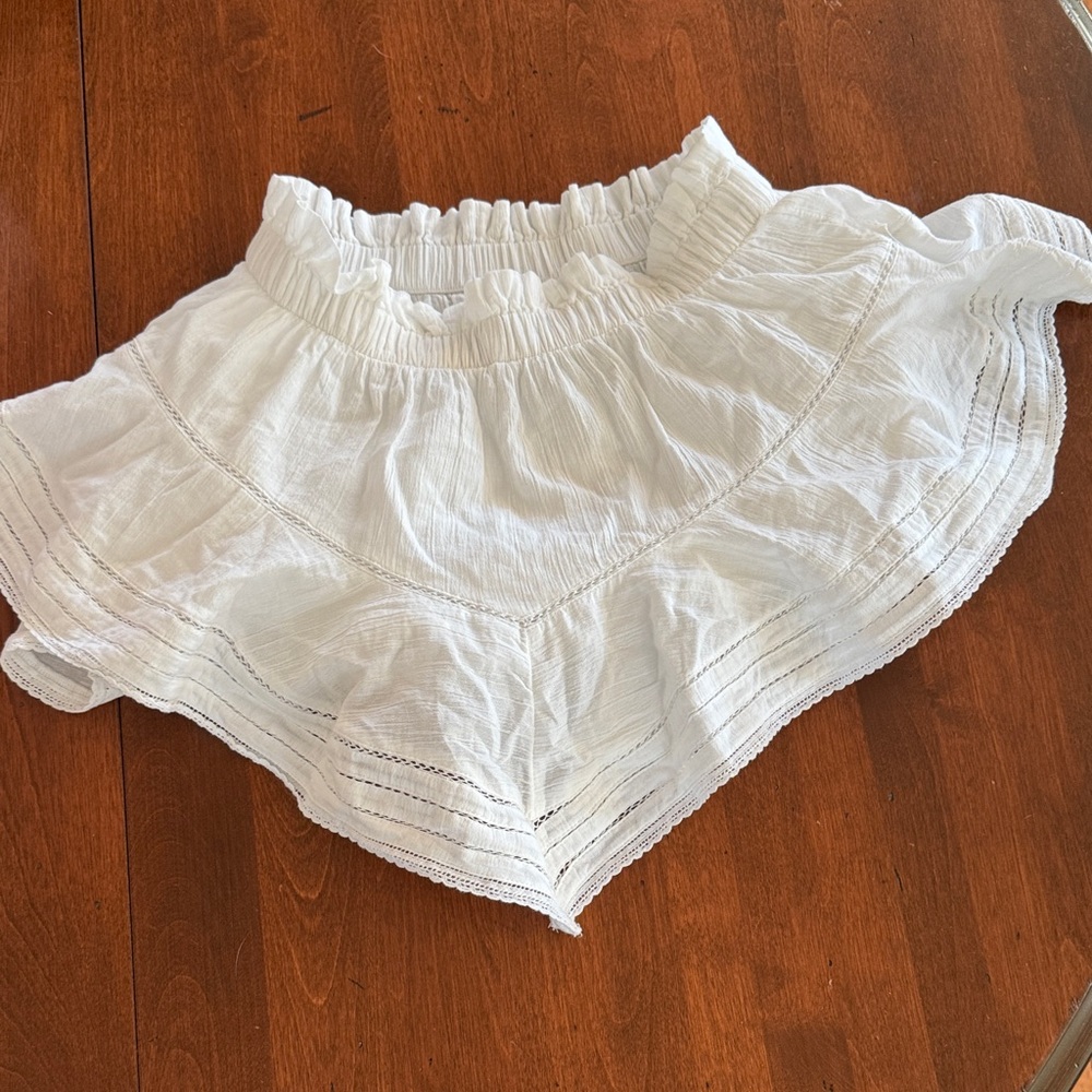 Aerie Cream Asymmetrical Skirt